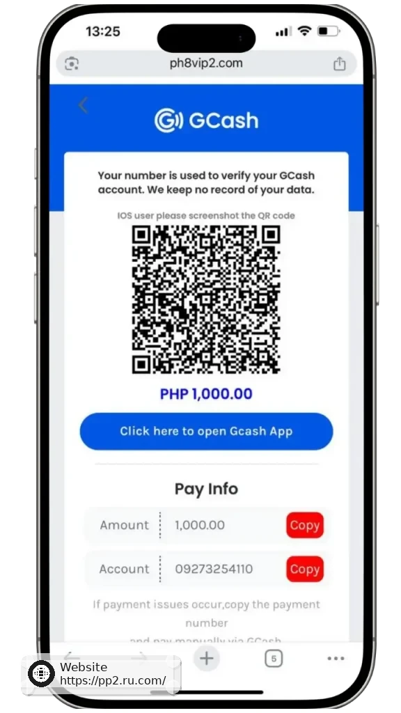PP2 Deposito Gcash account